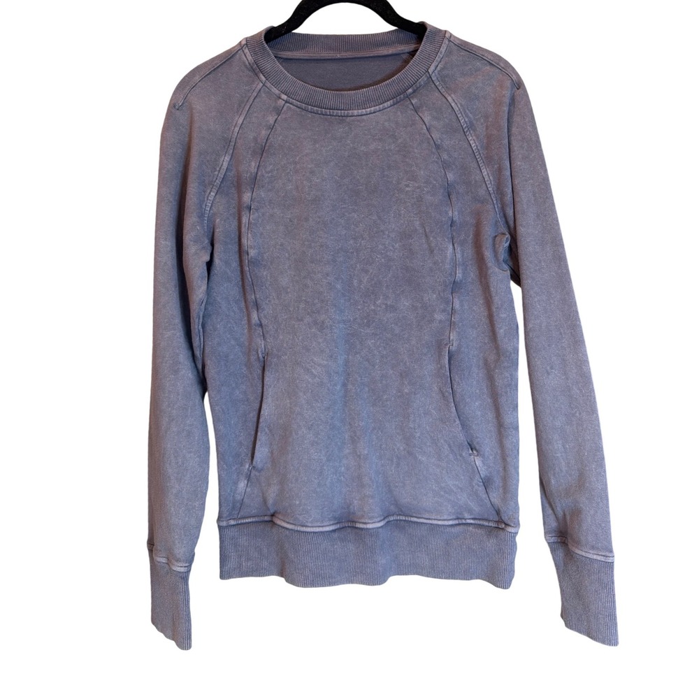 Lululemon Scuba Crewneck Pullover Sweatshirt‎ Washed Purple Blue Size 4